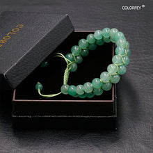 Load image into Gallery viewer, Green Aventurine Crystal Bracelet for Women, COLORFEY Handmade Real Aventurine Crystal Beads Bracelet 8mm Double-Layer, Heart Chakra Healing Stone Bracelet for Meditation fit for 6.7-8in
