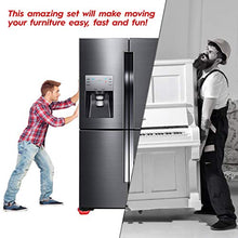 Load image into Gallery viewer, Heavy Duty Furniture Lifter with 4 Sliders for Easy and Safe Moving, Appliance Roller Suitable for Sofas, Couches and Refrigerators, Adjustable Height [Load Capacity: 660lbs Per Wheel]
