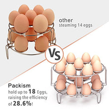 Load image into Gallery viewer, Egg Steamer Rack, Packism Steaming Rack Fit 6,8Qt Instant Pot Accessories Air Fryer Ninja Foodi, Cook 18 Eggs, Stainless Steel Kitchen Trivet Stackable Steaming Holder Pressure Cooker Accessories
