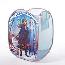 Load image into Gallery viewer, Idea Nuova Frozen 2 Pop Up Hamper Featuring Anna &amp; Elsa, with Durable Carry Handles, 21" H x 13.5" W X 13.5" L
