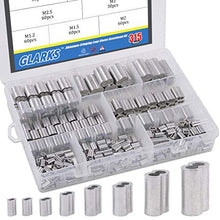 Load image into Gallery viewer, Glarks 315-Pieces 8 Sizes Aluminum Crimping Loop Sleeve Double Barrel Ferrule for Wire Rope and Cable Line End Assortment Kit - M1.2-M6
