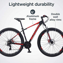 Load image into Gallery viewer, Schwinn Bonafide Mens Mountain Bike, Front Suspension, 24-Speed, 29-Inch Wheels, 17-Inch Aluminum Frame, Matte Black/Red
