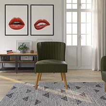 Load image into Gallery viewer, Novogratz Brittany Upholstered Accent, Green Linen Chair
