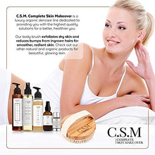 Load image into Gallery viewer, CSM Body Brush For Beautiful Skin - Solid Wood Frame &amp; Boar Hair Exfoliating Brush To Exfoliate &amp; Soften Skin, Improve Circulation, Stop Ingrown Hairs, Reduce Acne and Cellulite
