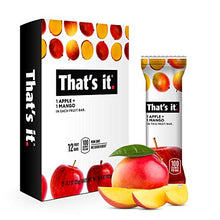Load image into Gallery viewer, That's it. Apple + Mango 100% Natural Real Fruit Bar, Best High Fiber Vegan, Gluten Free Healthy Snack, Paleo for Children &amp; Adults, Non GMO No Sugar Added, No Preservatives Energy Food (12 Pack)
