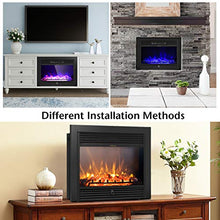 Load image into Gallery viewer, Giantex 28.5" Electric Fireplace Insert Recessed Mounted with 3 Color Flames Adjustable, 750/1500W Wall Fireplace Electric with Remote Control, Standing Fireplace Heater
