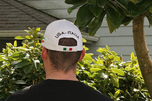 Load image into Gallery viewer, US/Italia Flags Embroidered White Baseball Cap – Colorful Italian Hat - Italy Collection of Italian Pride Products at PSILoveItaly
