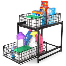 Load image into Gallery viewer, LYFINEINE Under Sink Organizer Pull Out Oraganizer for Kitchen Cabinet, Bathroom, Black
