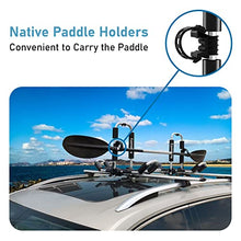 Load image into Gallery viewer, Epomaking Kayak Roof Carrier Rack J-Style Folding with Paddle Holders of Holding 2 Kayaks for Canoe/SUP/Kayaks/Surfboard/Ski Board Rooftop Mount on SUV/Car/Truck, Made of Aviation Grade Aluminum Alloy
