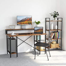 Load image into Gallery viewer, IRONCK Industrial Computer Desk 55", Office Desk with Printer Monitor Shelf Storage Shelf CPU Stand, Studying Writing Table for Home Office
