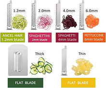 Load image into Gallery viewer, WellToBe 6-Blade Vegetable Spiralizer Spiral Slicer Veggie Pasta Spaghetti Maker for Healthy Low Carb/Paleo/Gluten - 304 Food Stainless Steel Body
