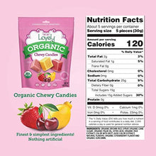 Load image into Gallery viewer, ORGANIC Chewy Candies - Lovely Co. 5oz Bag - Strawberry, Lemon &amp; Cherry Flavors | NO HFCS, GLUTEN or Fake Ingredients, 100% VEGAN &amp; Kosher!
