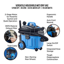 Load image into Gallery viewer, Vacmaster 4 Gallon, 5 Peak HP with 2-Stage Industrial Motor Wet/Dry Floor Vacuum, VF408, Blue

