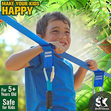 Load image into Gallery viewer, Sportivikids Ninja Warrior Obstacle Course for Kids Outside with Swing Set - 50' Ninja Slackline Hanging Activities Accessories, Monkey Bars &amp; Ladder for Girls &amp; Boys for Backyard - Outdoor Playsets

