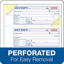 Load image into Gallery viewer, Adams Money and Rent Receipt Book, 3-Part, Carbonless, White/Canary/Pink,7 5/8" x 10 7/8", 100 Sets per Book, 5 Books, 500 Sets Total (TC1182)
