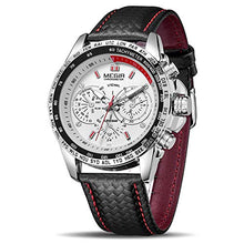 Load image into Gallery viewer, MEGIR Men Analog Luminous Casual Fashion Quartz Watch with PU Strap Big Dial Calendar for Business Work School Outdoor ML1010GBK-7
