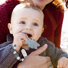 Load image into Gallery viewer, Slotic Baby Teething Toys, Dinosaur Teether Pain Relief Toy with Pacifier Clip Holder Set for Newborn Babies, Freezer Safe Neutral Shower Gift, Soft &amp; Textured Stocking Stuffers for Boy and Girl
