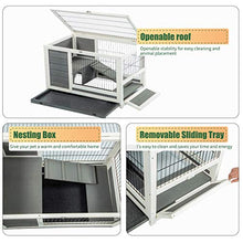 Load image into Gallery viewer, U-MAX Rabbit Hutch Pet House for Small Animals Puniea Pig House Rabbit Cage with Hideout for Rest Bunny House Indoor &amp; Outdoor No Leak Trays &amp; Ladder (35.4 inches)
