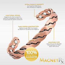 Load image into Gallery viewer, MagnetRX® Pure Copper Magnetic Bracelet - Arthritis Pain Relief &amp; Carpal Tunnel Magnetic Therapy Copper Bracelets for Men - Adjustable Cuff + Gift Box (Copper | Medium - Large)
