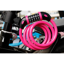 Load image into Gallery viewer, Bike Lock Bicycle Lock Chain ，5-Digit Combination Lock Core Steel Wire Bike Lock Security&amp;Portable Bicycle Locks,4 Feet x 1/2 inch (Pink)
