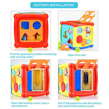 Load image into Gallery viewer, VAJEME Baby Activity Cube, Shape Sorter Blocks Baby Toy 18 Months and Up, Music Learning Toys for Toddlers Infant , Early Educational Puzzle Development Sorting Cube
