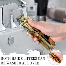 Load image into Gallery viewer, Hatteker Hair Clipper &amp; Trimmer Set for Men IPX7 Waterproof Cordless Barber Clipper for Hair Cutting Kit with T-Blade Trimmer Beard Trimmer Kids Clipper Professional USB Rechargeable (Gold)
