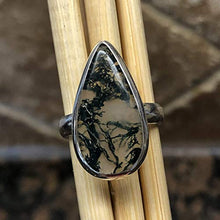 Load image into Gallery viewer, Natural Green Moss Agate 925 Solid Sterling Silver Ring Size 6
