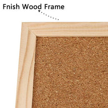 Load image into Gallery viewer, Cork Board Bulletin Board - 15.7"X 12" Vision Board Wood Frame Corkboard Message Board Wall Mounted Pin Board for School, Home &amp; Office (with Pins, Hardware, Rope)
