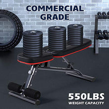 Load image into Gallery viewer, Yoleo Adjustable Commercial Weight Bench Foldable 550lbs Capacity Multiuse Full Body Workout Bench Weight Lifting Sit Up Ab Bench Flat Incline Decline Bench Press for Home Exercise Gym Product Name
