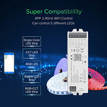 Load image into Gallery viewer, BTF-LIGHTING 5in1 WB5 2.4GHz WiFi LED Controller Compatible with Alexa Google Home Smart Life APP/Tuya Smart APP Control for Monochrome RGB RGBW WW+CW RGBCCT LED Strip Work With B1 B2 B3 B4 Panel
