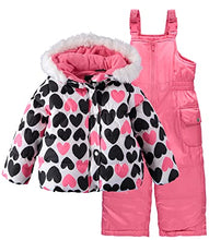 Load image into Gallery viewer, Carter's Little Girls Winter Snowsuit (Rosie Pink Black Hearts, 3T)
