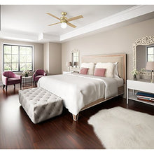 Load image into Gallery viewer, HUNTER 59320 Hepburn Indoor Ceiling Fan with LED Light and Wall Control, 52", Modern Brass
