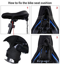 Load image into Gallery viewer, Zacro Gel Bike Seat Cover- BS031 Extra Soft Gel Bicycle Seat - Bike Saddle Cushion with Water&amp;Dust Resistant Cover (Black)
