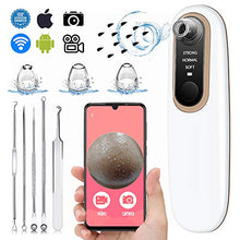 Load image into Gallery viewer, Blackhead Remover Pore Vacuum with Camera – DoVis Electric Visible Blackhead Vacume Remover Rechargeable Face Acne Comedo Pore Cleaner Extractor Blackhead Suction Tool Device for Women Men, White
