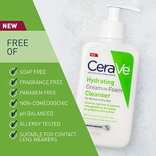 Load image into Gallery viewer, CeraVe Hydrating Cream-to-Foam Cleanser | Makeup Remover and Face Wash With Hyaluronic Acid | Fragrance Free | 19 Ounce
