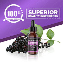 Load image into Gallery viewer, VITBOOST Vegan Liquid B12 Drops – 60 x 5000 mcg Extra Strength Raspberry Flavored Vit B12 Supplement &amp; VITBOOST Extra Strength Vegan 200mg Organic Elderberry Syrup Kids &amp; Adults Antioxidant Supplement
