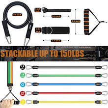 Load image into Gallery viewer, AIRIVO Resistance Bands Set (11 pcs), Elastic Workout Bands with Handles, Door Anchor, Foot Ring - Men Women Portable Home Exercise Accessories, Training, Physical Therapy Yoga Pilates
