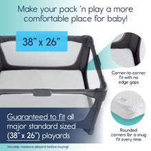 Load image into Gallery viewer, hiccapop Pack and Play Mattress Pad [Dual Sided] w/Firm Side (for Babies) &amp; Soft Memory Foam Side (for Toddlers) | Memory Foam Play Yard Mattress | Playard Matress Fits (38"x26") Pack N Play Playpens
