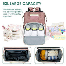 Load image into Gallery viewer, Baby Diaper Backpack, Insulated Bottle Warmer Newborn Registry for Baby Shower Gifts, Portable Nappy Bags for Girls Boys, Multifunction Travel Stuff Maternity New Mom Gifts for Women (Pink）
