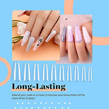 Load image into Gallery viewer, Beetles 2Pcs 15ml No Wipe Gel Top Coat and Base Coat Set with Nail Tips and Glue Gel Kit, LED Lamp DIY Nail Art Acrylic Nail Kit
