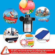 Load image into Gallery viewer, Electric Air Pump, AGPtEK Portable Quick-Fill Air Pump with 3 Nozzles, 110V AC/12V DC, Perfect Inflator/Deflator Pumps for Outdoor Camping, Inflatable Cushions, Air Mattress Beds, Boats, Swimming Ring
