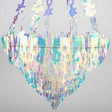 Load image into Gallery viewer, Hanging Decorations Iridescent Chandelier Shaped Foil Ceiling Hanging Ornament for Bridal Shower Wedding Birthday Frozen Theme Party Fairy Princess Rainbow Show Decoration
