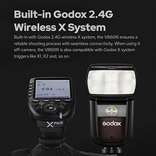 Load image into Gallery viewer, Godox V860III-C Camera Flash for Canon Camera Flash Speedlite Speedlight Light,2.4G HSS 1/8000s,480 Full-Power Flashes,7.2V/2600mAh Li-ion Battery,0.01-1.5s Recycle Time,10 Levels LED Modeling Lamp
