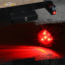 Load image into Gallery viewer, Partsam 2pcs Red Led Light Trailer 2" Round w/Plug &amp; Grommet Kits Marker 4 LED, Flush Mount Red 2 Inch Round Led Trailer Lights, Sealed 2 Inch Round Led Marker Lights Red RV Trucks
