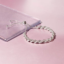Load image into Gallery viewer, Ross-Simons Italian 6mm Sterling Silver Rope Chain Bolo Bracelet
