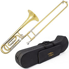 Load image into Gallery viewer, Glory High Grade Bb/F Key Intermediate TENOR Trombone with Case and 61/2Mouthpiece, Gold Finish
