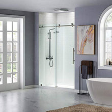 Load image into Gallery viewer, WOODBRIDGE MSDC4876-B Frameless Sliding Glass Shower Door | 44"-48"W x 76"H | Brushed Nickel Finish

