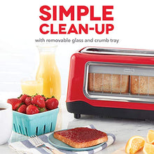 Load image into Gallery viewer, Dash Clear View Toaster: Extra Wide Slot Toaster with See Through Window - Defrost, Reheat + Auto Shut Off Feature for Bagels, Specialty Breads &amp; other Baked Goods - Red
