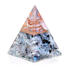 Load image into Gallery viewer, New Inspirational Orgonite Pyramid for Success | Rainbow Moonstone Orgone Pyramid for Anti-stress - Calmness – Growth – Strength – Healing Crystal Gemstone Pyramid
