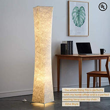 Load image into Gallery viewer, LEONC Design 61'' Creative LED Floor Lamp, Softlighting Minimalist Modern Contemporary with Fabric Shade &amp; 2 Bulbs Floor Lamps for Living Room Bedroom Warm Atmosphere(Tyvek Dupont 10 x 10 x 61 inch)
